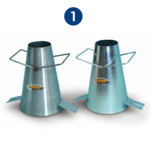 Sättkon galvaniserad rostfri