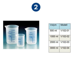 Plastbägare med olika volymer mellan 500-3000ml